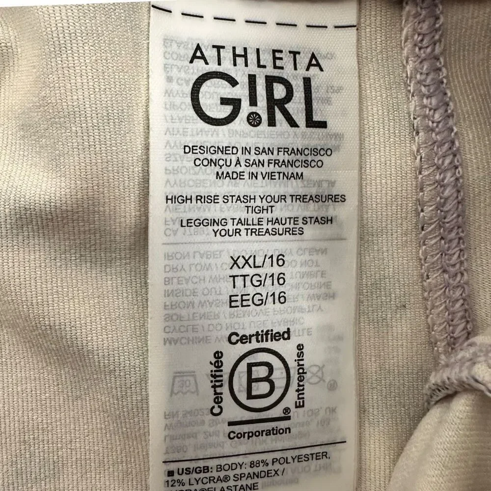 Athleta Girl High Rise Stash Your Treasures Tight Leggings size XXL 16